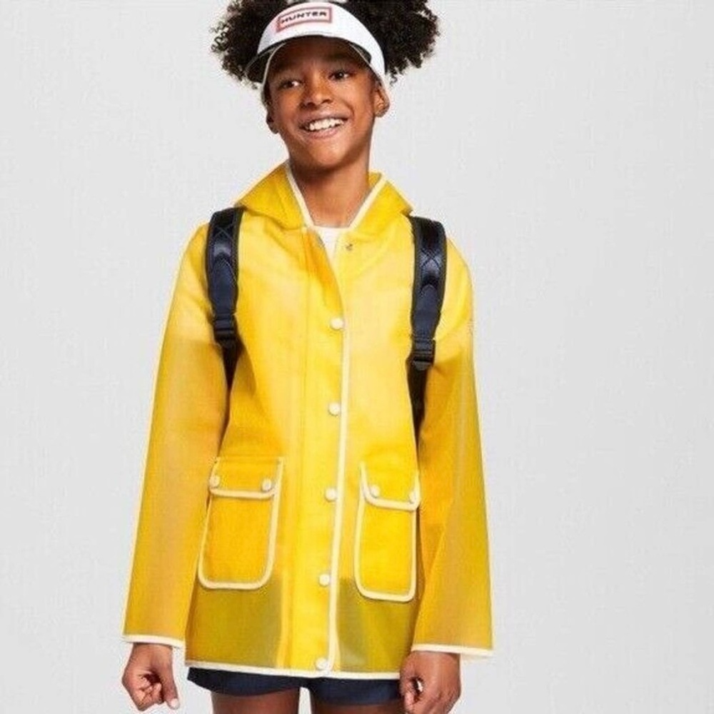 NWT Hunter for Target Yellow Raincoat Water Resistant Slicker Style Hooded